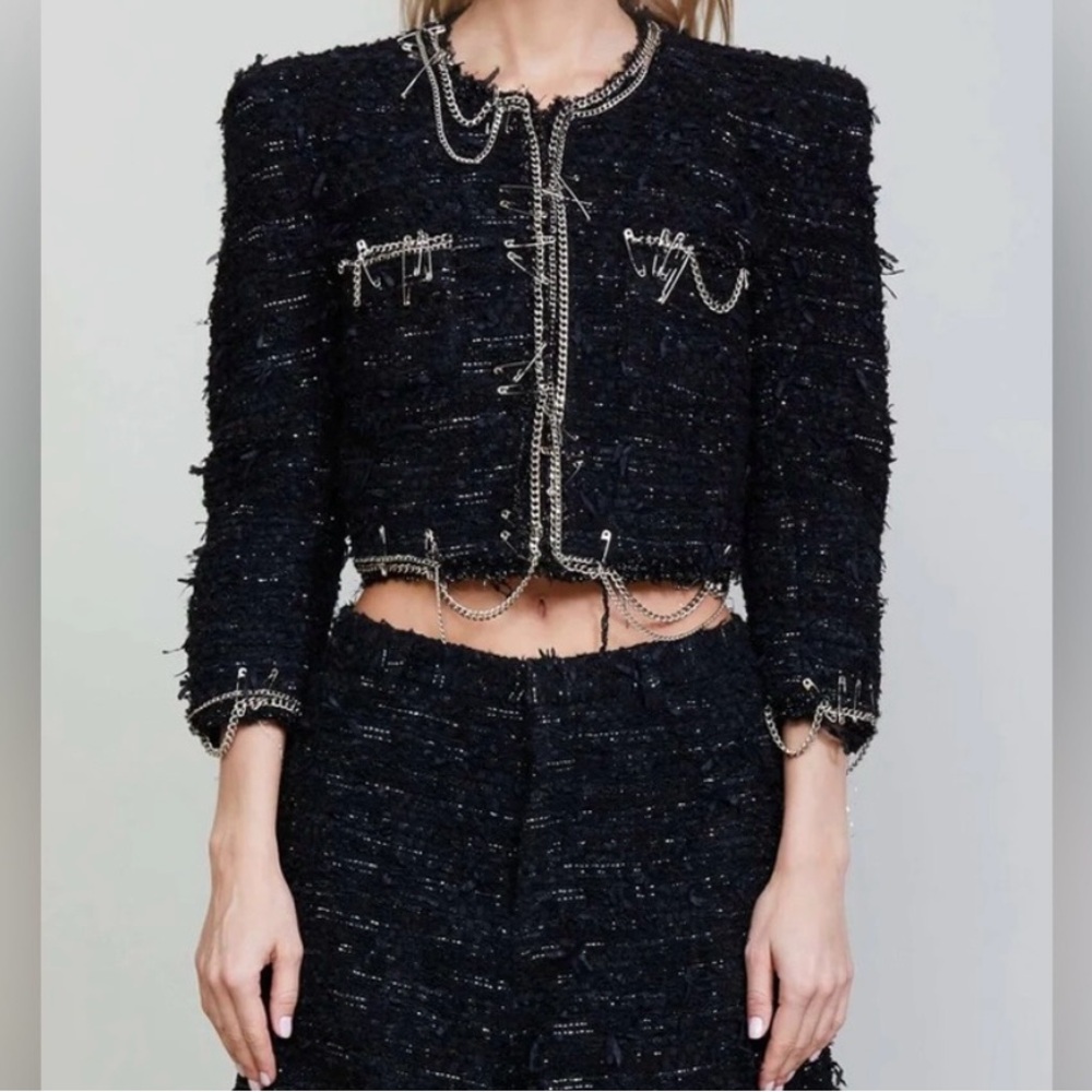 R13 SQUARE SHOULDER TWEED JACKET